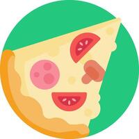 A slice of pizza with tomatoes and cheese vector