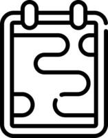 A calendar icon with a spiral path vector