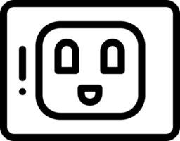 A black and white square icon of a face with a smile vector