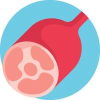 A red meat is shown in a circle vector