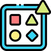 A colorful square with a triangle and a triangle vector