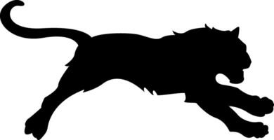 A black silhouette of a running cat vector