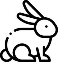 A black and white line drawing of a rabbit vector