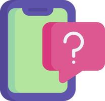 Mobile phone with question mark vector