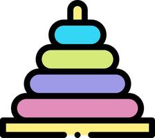 A colorful stack of toys on a white background vector