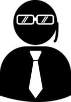 A man wearing glasses and a tie is shown vector