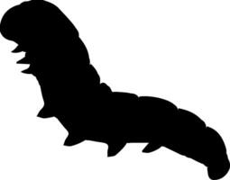 A black and white silhouette of a centipede vector