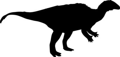 A silhouette of a dinosaur standing on its hind legs vector
