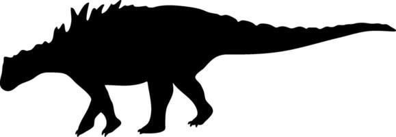 A silhouette of a dinosaur with its head down vector