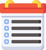 A calendar with check boxes on it vector