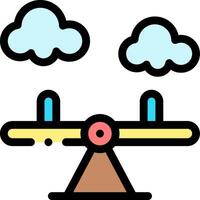 A seesaw with clouds and clouds in the background vector