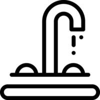 A black and white illustration of a faucet vector