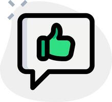 A thumbs up icon with a speech bubble vector