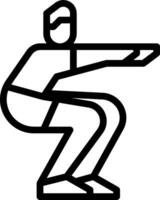 A man is squatting down and holding a ball vector