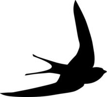 A black and white silhouette of a bird flying vector