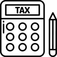 Tax calculator and pencil icon vector