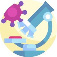 A microscope and a virus on a white background vector