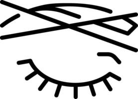 A black and white drawing of a closed eyelid vector