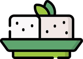 A green bowl with two cubes of ice cream vector