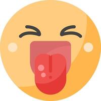 A yellow emoticion with its tongue out vector