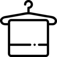 A black and white image of a hanger with a shirt hanging on it vector