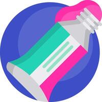 A tube of toothpaste with pink and blue colors vector