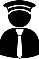 A black and white silhouette of a man in a tie vector