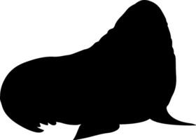 A black and white silhouette of a seal vector