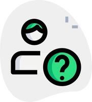 A person with a question mark on their head vector