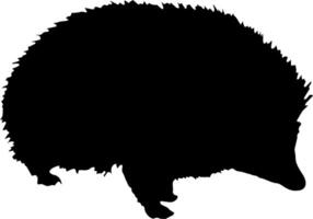 A hedgehog is silhouetted against a white background vector