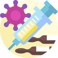 A syringe and a vial of medicine vector