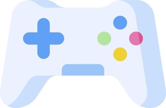 A white game controller with colorful buttons vector