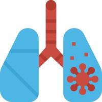 Lungs with a virus icon vector