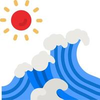 An illustration of a wave and sun vector