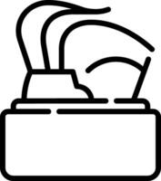 A black and white drawing of a microwave vector
