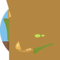 A brown paper bag with a green leaf on it vector