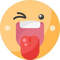 A yellow emoticion with tongue sticking out vector