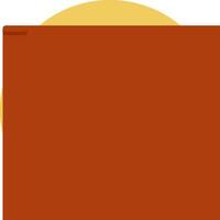 A brown rectangle with a sun in the background vector