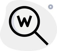 Magnifying w icon vector
