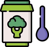 A jar with broccoli and a spoon vector