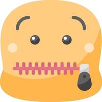 A cartoon smiley face with a zipper on it vector