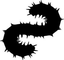 A black and white illustration of a worm vector