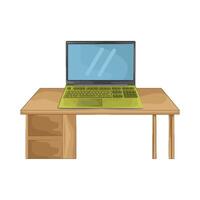 laptop open on the table vector