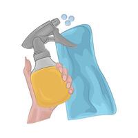 spray bottle with wipe vector