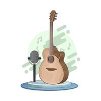guitar with microphone vector