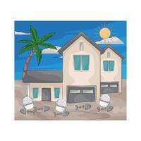 The impact of flooding on the environment vector