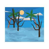 trees affected by flooding vector