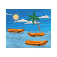lifeboat floating on a flood vector