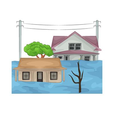 houses and trees were flooded