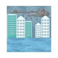 the building was flooded vector